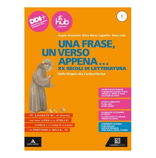 UNA FRASE, UN VERSO 1 + ESAME + DIVINA COMMEDIA - ISBN: 9788843422159