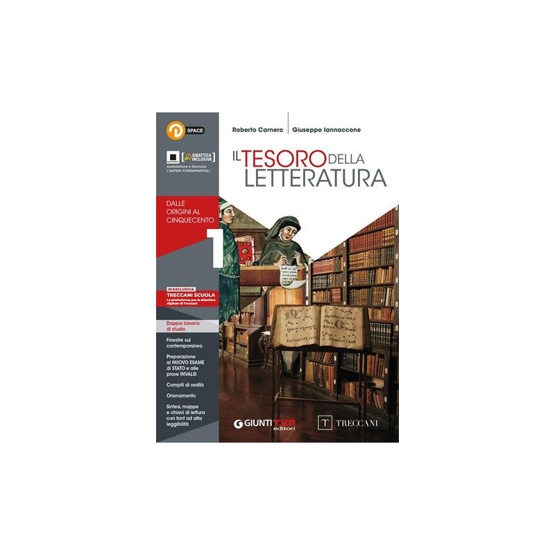 TESORO D. LETTERATURA 1 + SCRITTURA CONF - ISBN: 9788809985834